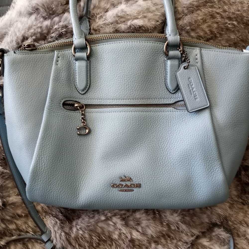 Light Blue Coach "Elise" Satchel handbag